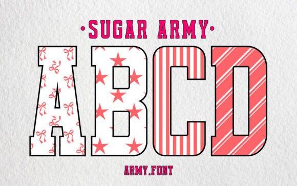 Sugar Army Pink Font